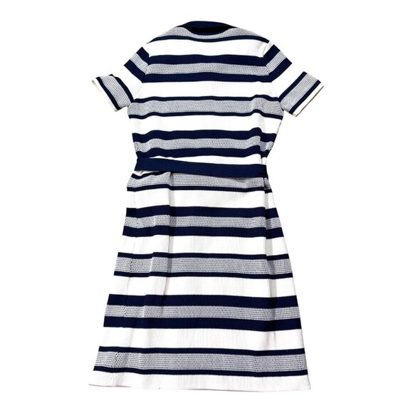 Vtg James Kenrob Striped Belted Day Dress Preppy Tennis Golf Rockabilly Mod 14 - Picture 2 of 5